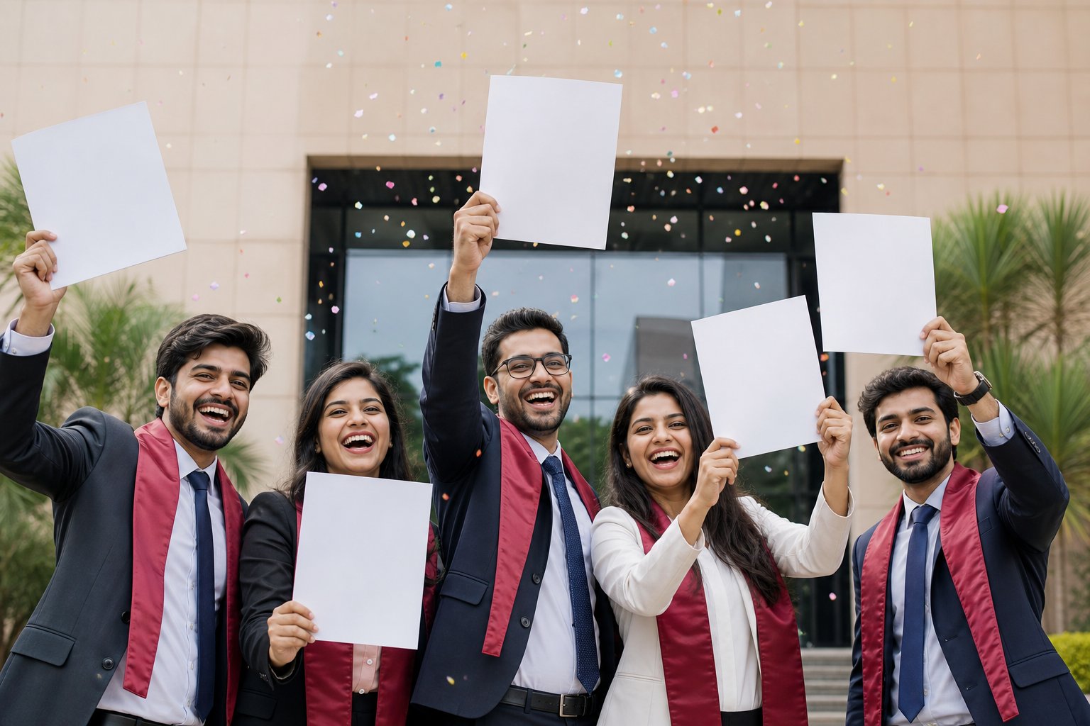 Successful students receiving course completion certificates
